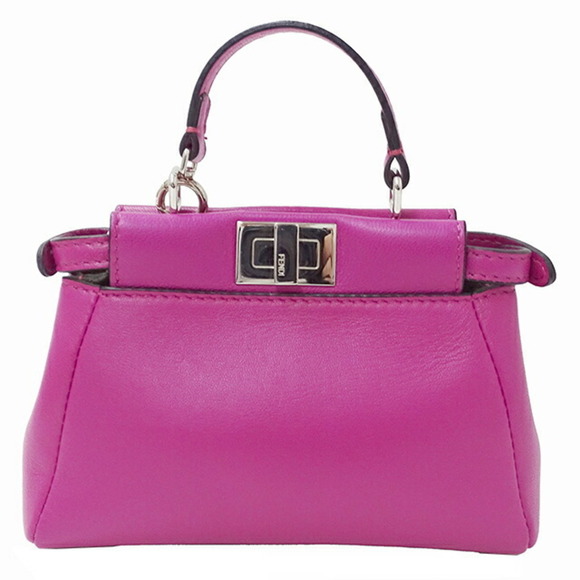 Fendi FENDI Bag Ladies Peekaboo Shoulder Leather Micro Purple 8M0355 - Picture 2 of 16